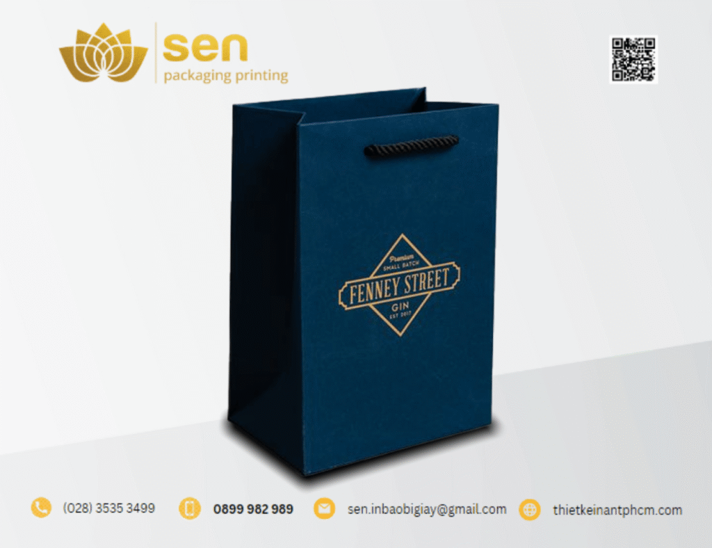 Túi Giấy Màu Xanh Cao Cấp In Theo Yêu Cầu